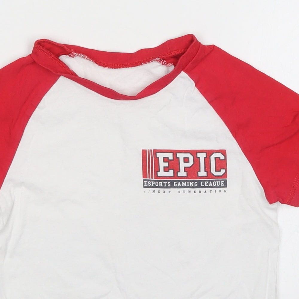 George Boys Red  Cotton Basic T-Shirt Size 5-6 Years Crew Neck Pullover - Epic Esports Gaming
