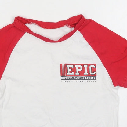 George Boys Red  Cotton Basic T-Shirt Size 5-6 Years Crew Neck Pullover - Epic Esports Gaming