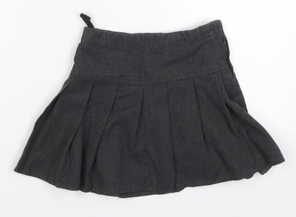 Additional front view of Next girls’ grey polyester pleated skirt, size 3, years regular zip