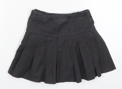 Back view of Next girls’ grey polyester pleated skirt, size 3, years regular zip