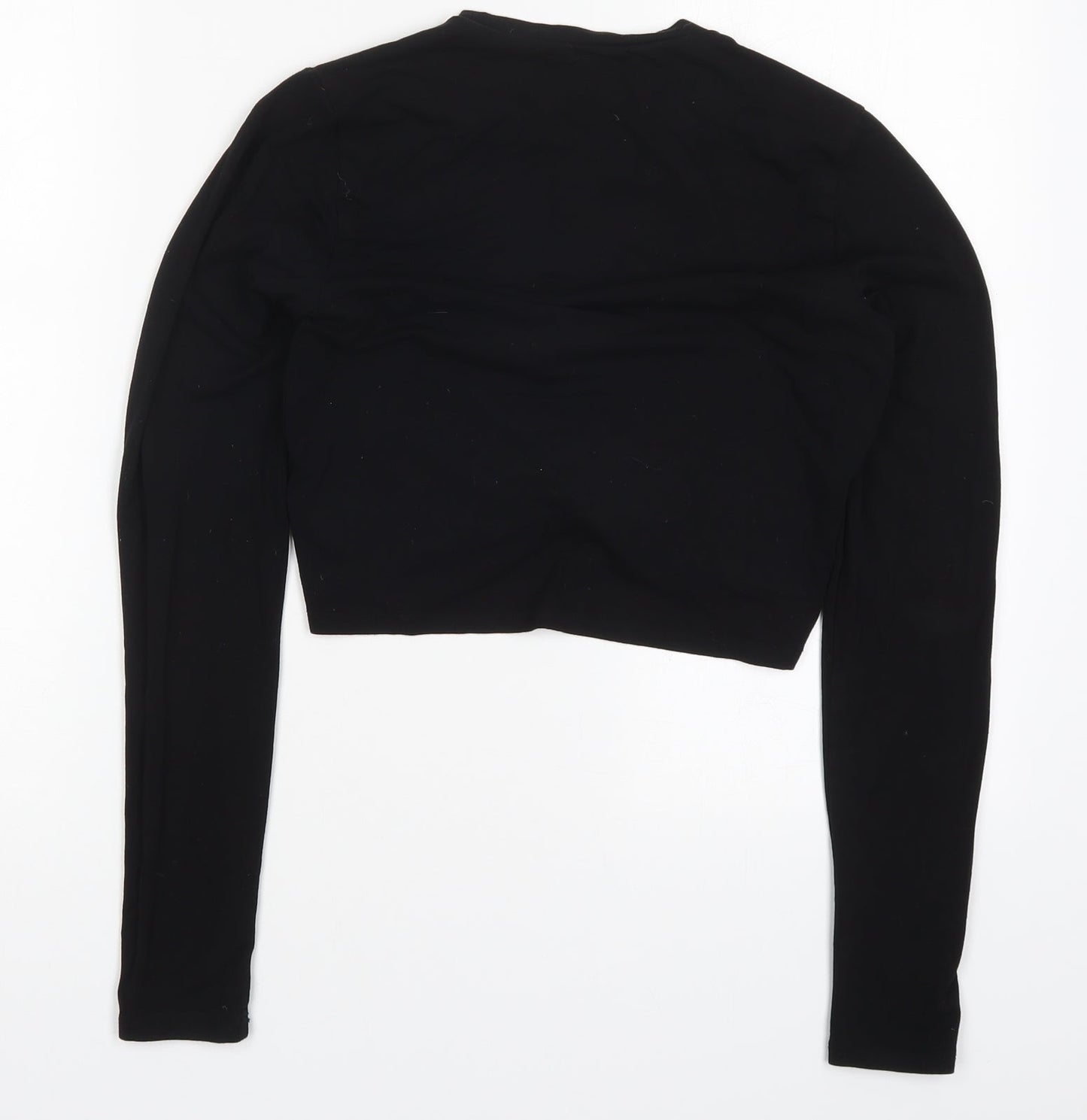 Womens UK Size M H&M Black Cropped T-Shirt
