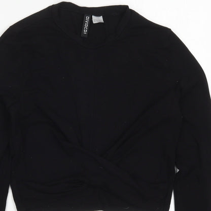 Womens UK Size M H&M Black Cropped T-Shirt