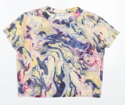 Light Before Dark Womens Multicoloured  Polyester Basic T-Shirt Size M Crew Neck - Abstract