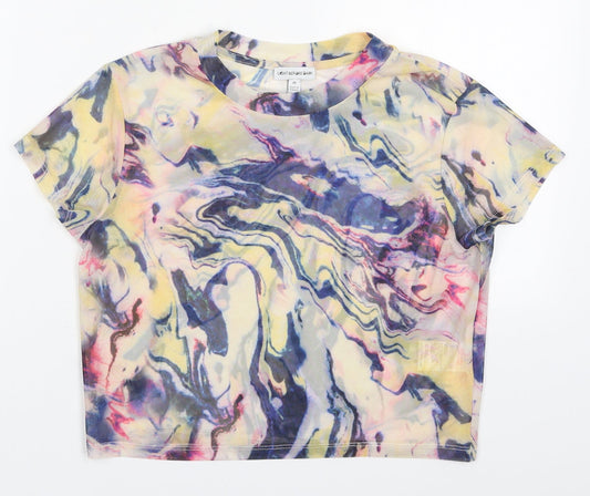 Light Before Dark Womens Multicoloured  Polyester Basic T-Shirt Size M Crew Neck - Abstract