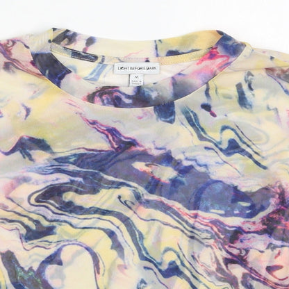 Light Before Dark Womens Multicoloured  Polyester Basic T-Shirt Size M Crew Neck - Abstract