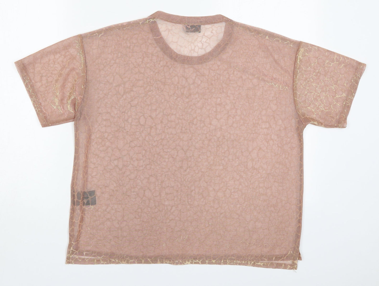 Womens UK Size M Sparkle & Fade Pink Basic T-Shirt