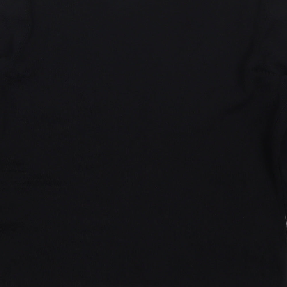 Authentic Clothing Company Womens Black V-Neck Striped Viscose Pullover Jumper Size L