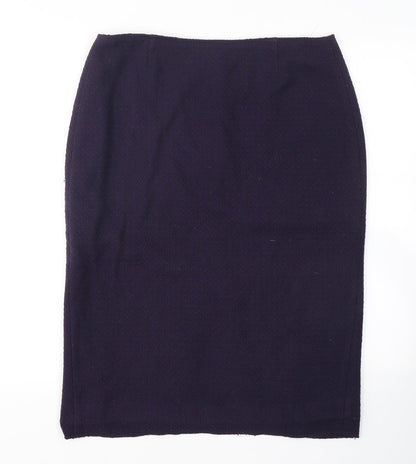 Aria Womens Blue  Polyamide Straight & Pencil Skirt Size 12   Zip