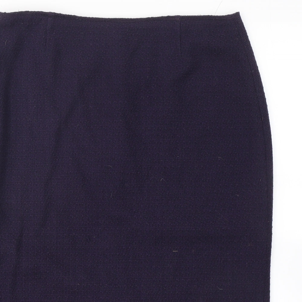 Aria Womens Blue  Polyamide Straight & Pencil Skirt Size 12   Zip