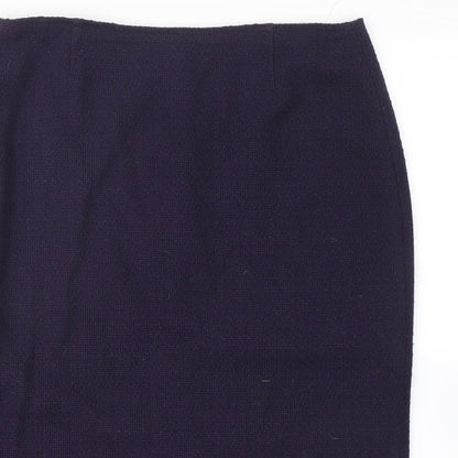 Aria Womens Blue  Polyamide Straight & Pencil Skirt Size 12   Zip