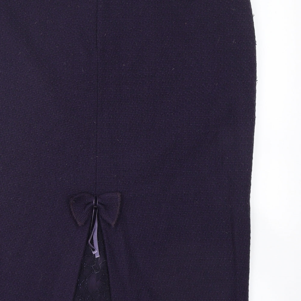 Aria Womens Blue  Polyamide Straight & Pencil Skirt Size 12   Zip