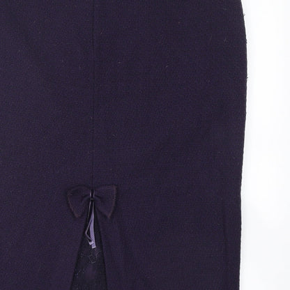 Aria Womens Blue  Polyamide Straight & Pencil Skirt Size 12   Zip