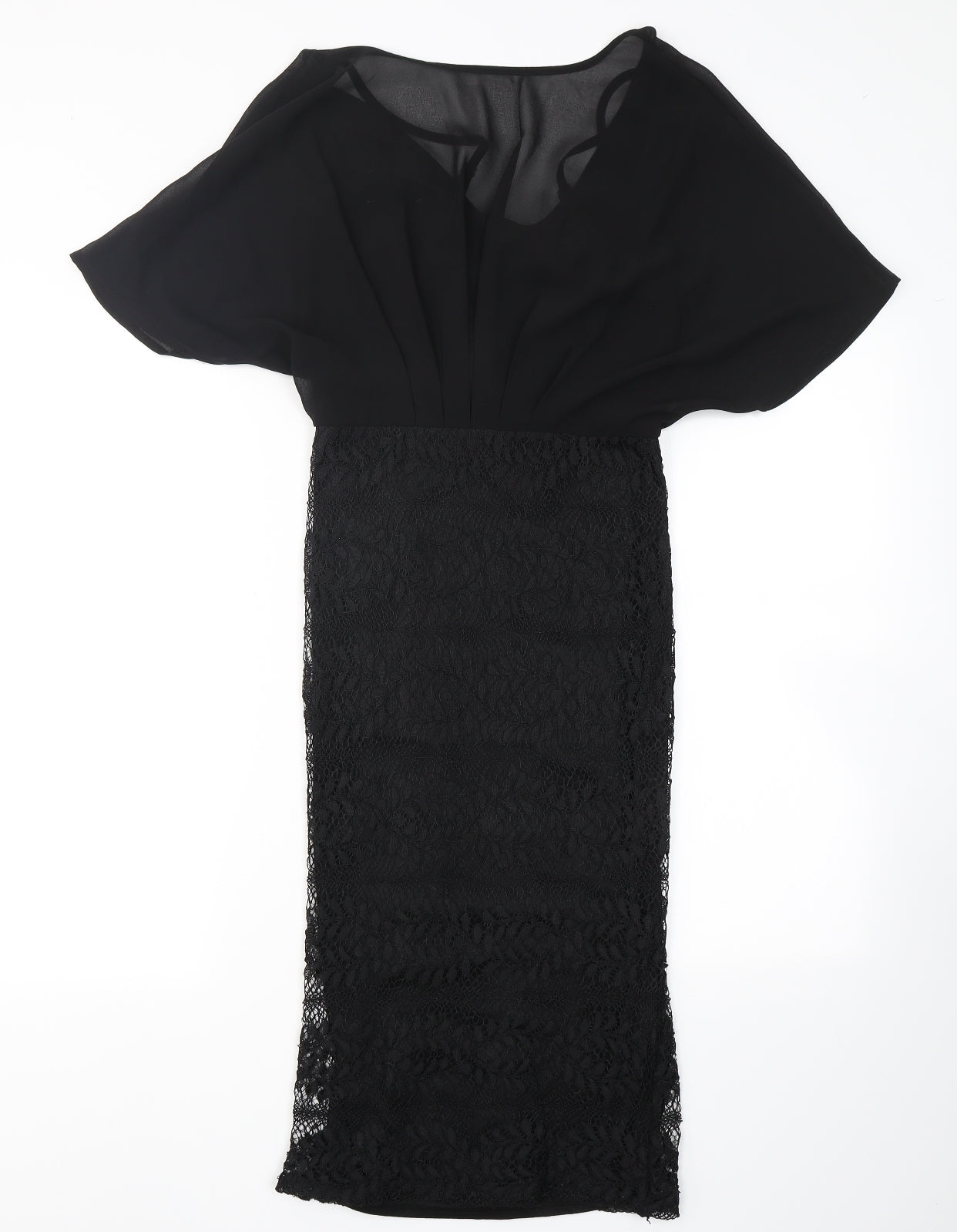 Girl In Mind Womens Black  Polyester Pencil Dress  Size 10  Crew Neck Zip