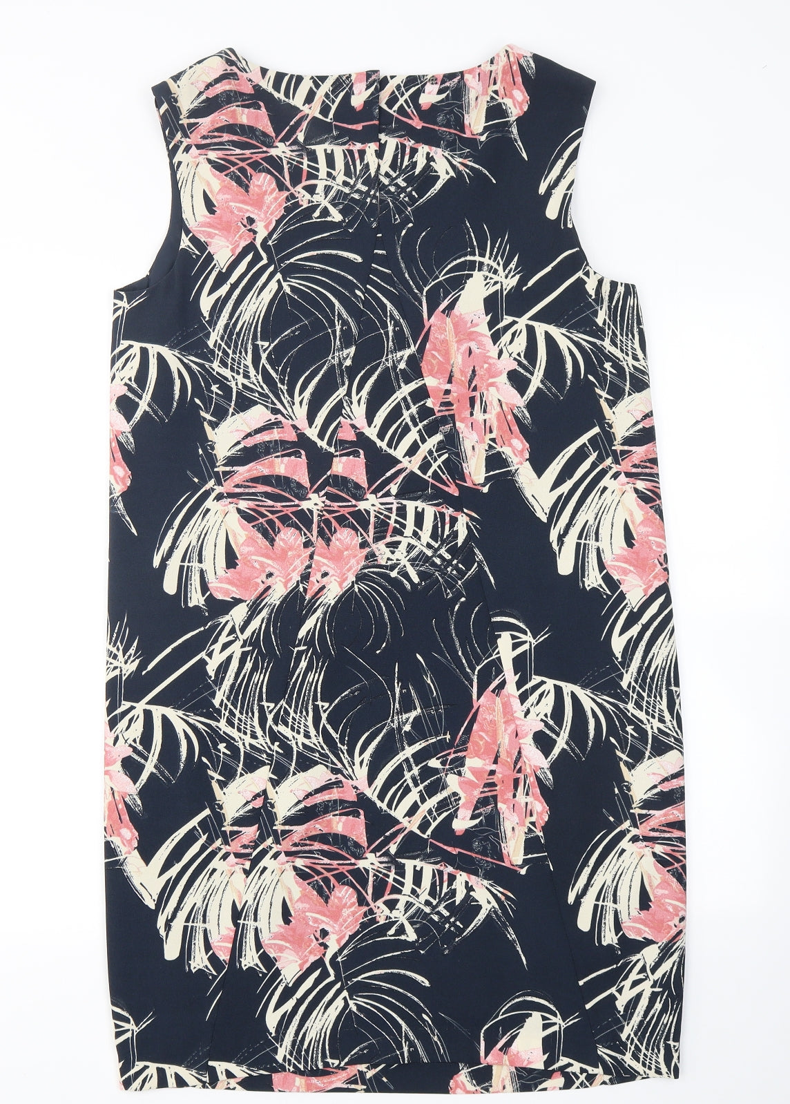 NEXT Womens Blue Floral Polyester Pencil Dress  Size 10  V-Neck Snap