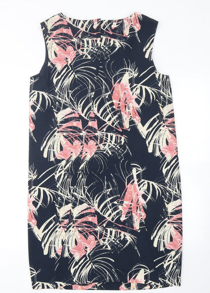 NEXT Womens Blue Floral Polyester Pencil Dress  Size 10  V-Neck Snap