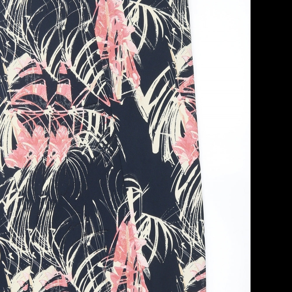 NEXT Womens Blue Floral Polyester Pencil Dress  Size 10  V-Neck Snap