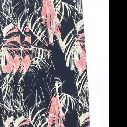 NEXT Womens Blue Floral Polyester Pencil Dress  Size 10  V-Neck Snap