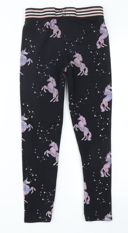 TU Girls Black Spotted Cotton Jegging Trousers Size 9 Months  Regular  - Unicorn