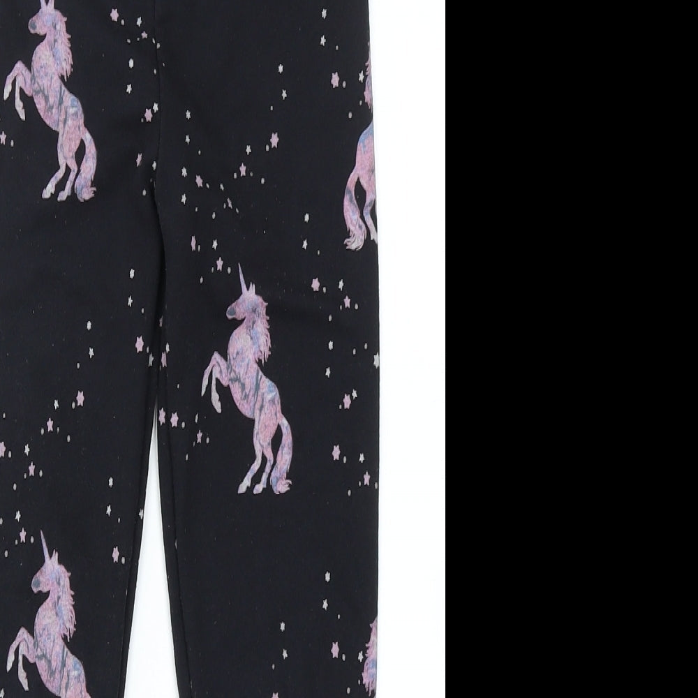 TU Girls Black Spotted Cotton Jegging Trousers Size 9 Months  Regular  - Unicorn