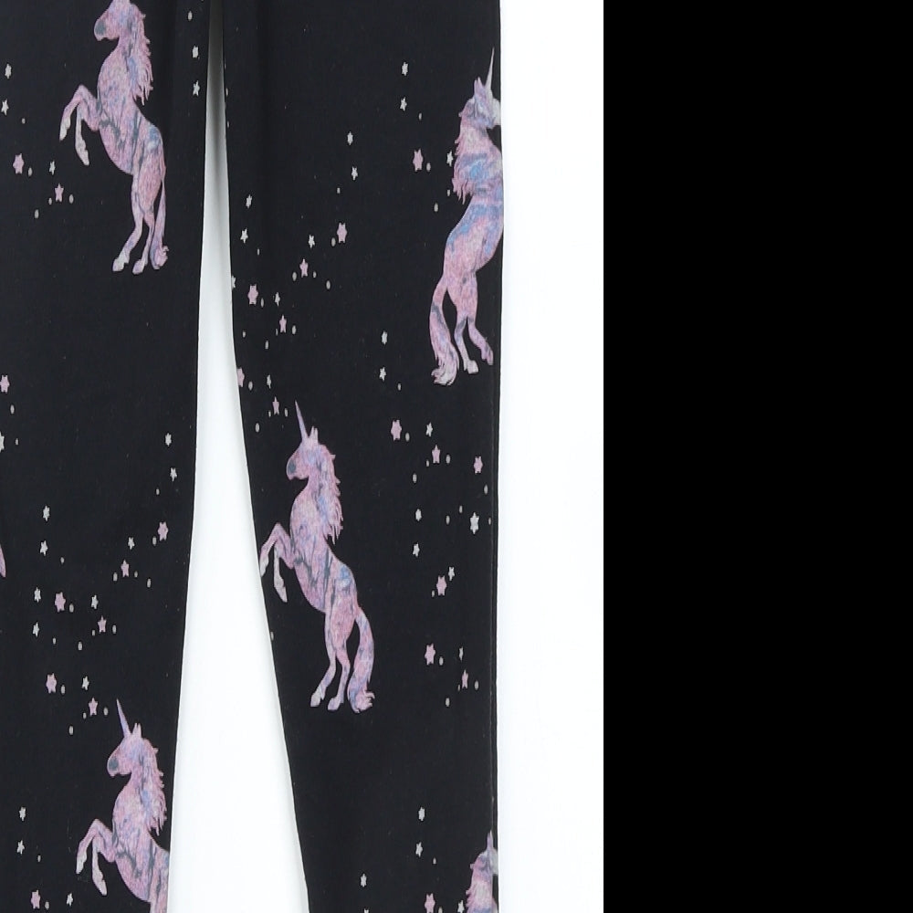 TU Girls Black Spotted Cotton Jegging Trousers Size 9 Months  Regular  - Unicorn