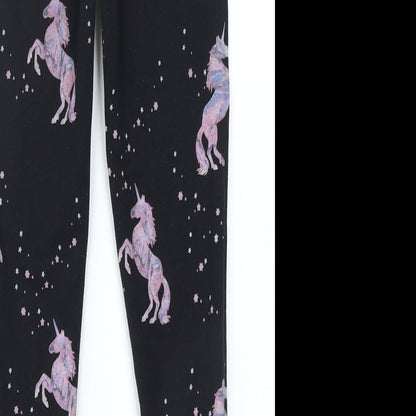 TU Girls Black Spotted Cotton Jegging Trousers Size 9 Months  Regular  - Unicorn