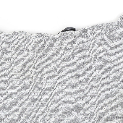 Atmosphere Womens Grey Striped Viscose Cropped T-Shirt Size 14 Off the Shoulder