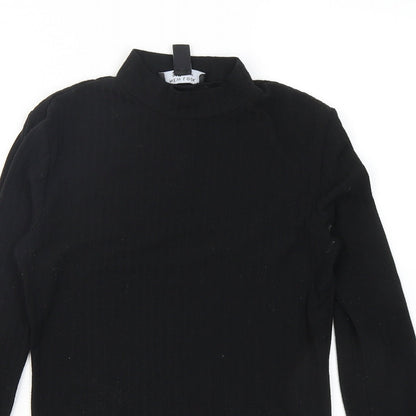 915 Generation Girls Black  Polyester Cropped T-Shirt Size 12-13 Years Crew Neck