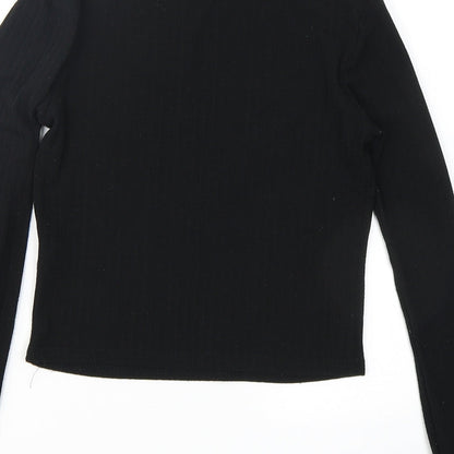 915 Generation Girls Black  Polyester Cropped T-Shirt Size 12-13 Years Crew Neck