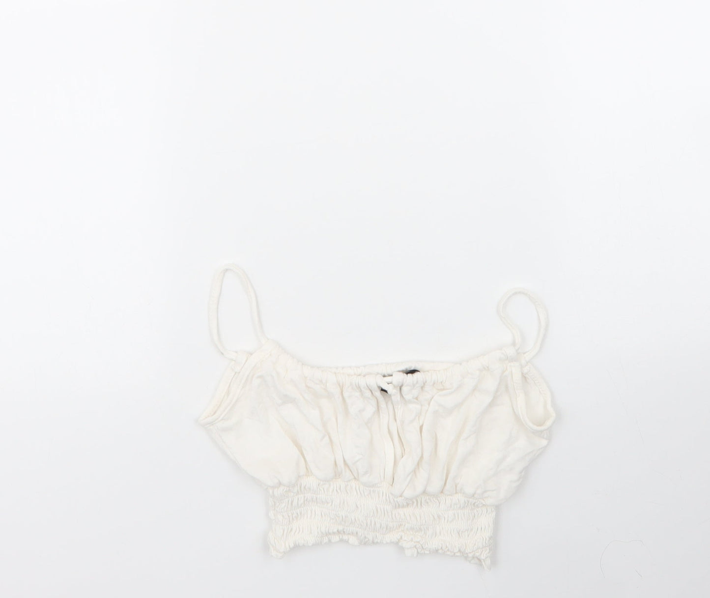 Nasty Gal Womens White  Polyester Basic Tank Size 6 Round Neck