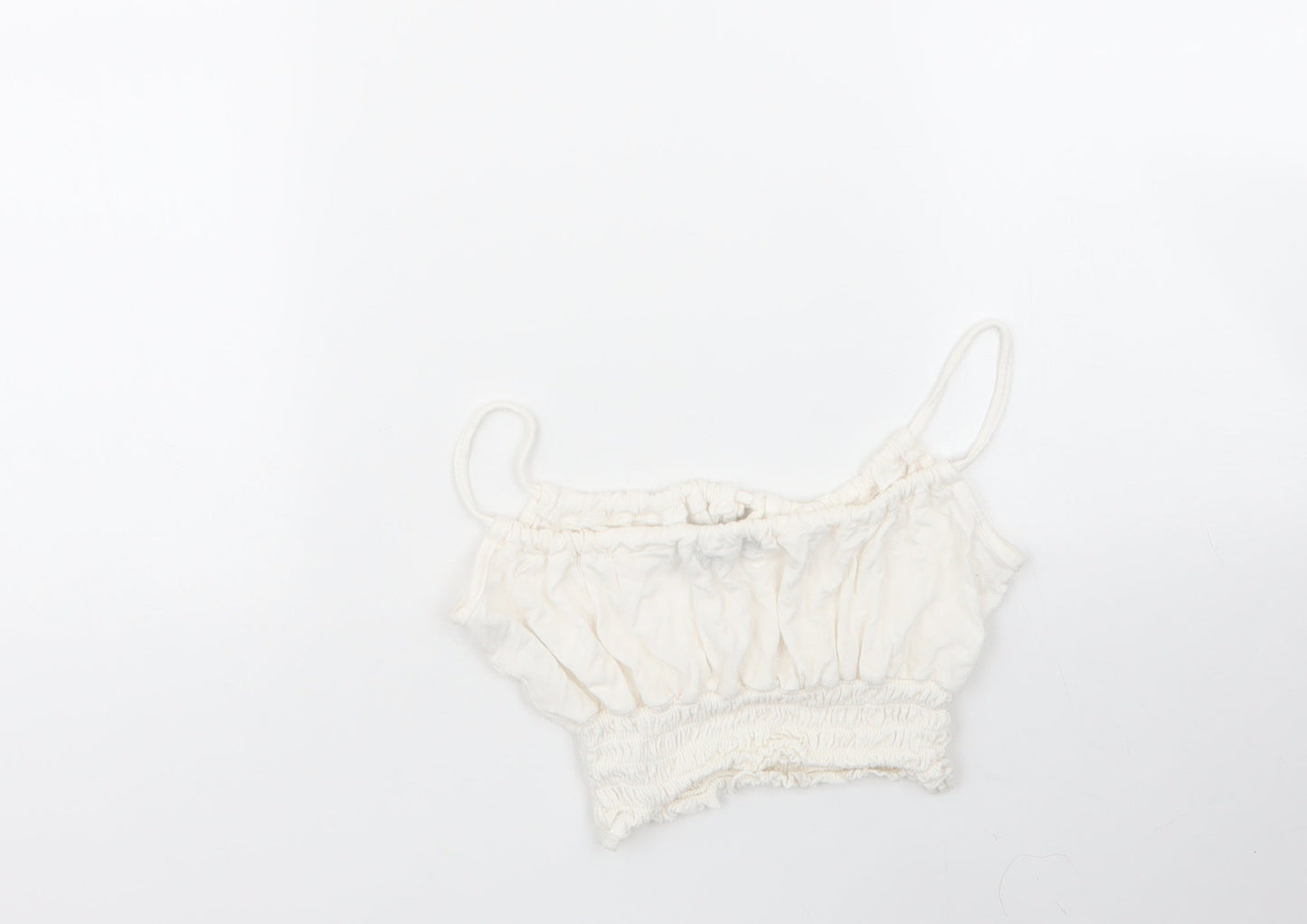 Nasty Gal Womens White  Polyester Basic Tank Size 6 Round Neck