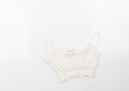 Nasty Gal Womens White  Polyester Basic Tank Size 6 Round Neck