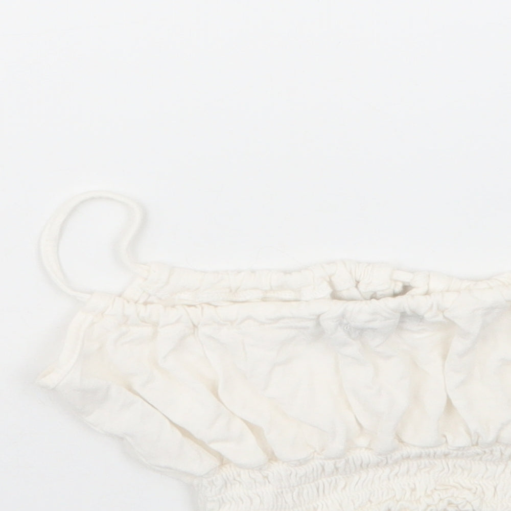 Nasty Gal Womens White  Polyester Basic Tank Size 6 Round Neck