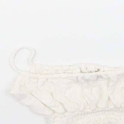 Nasty Gal Womens White  Polyester Basic Tank Size 6 Round Neck