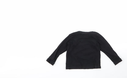 H&M Baby Black Geometric 100% Polyester Basic T-Shirt Size 12-18 Months Round Neck