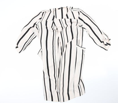 walis Womens Multicoloured Round Neck Striped Polyester Cardigan Jumper Size 12