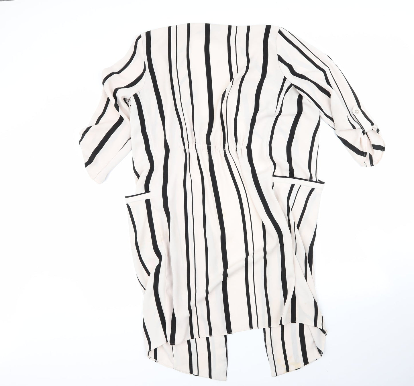 walis Womens Multicoloured Round Neck Striped Polyester Cardigan Jumper Size 12