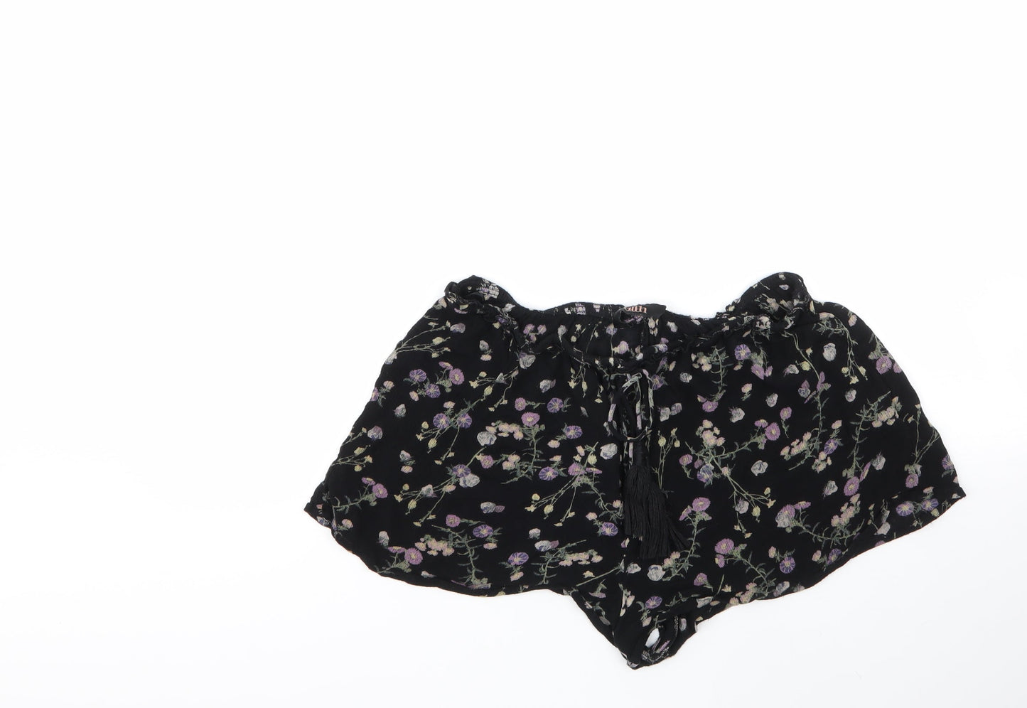Faith Womens Multicoloured Floral Wool Cut-Off Shorts Size M L4 in Regular