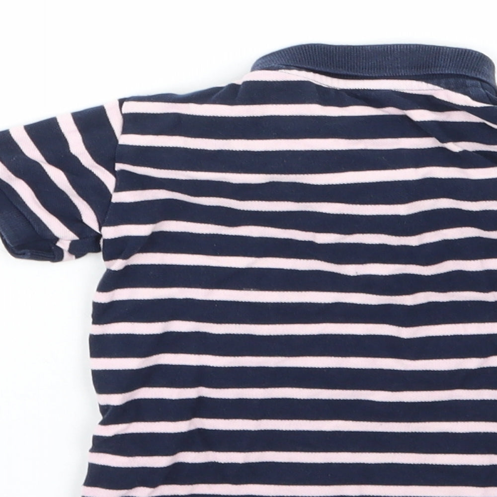 Brand and care label for Next Baby Multicoloured Striped 100% Cotton Basic Polo, size 12-18, Months Collared