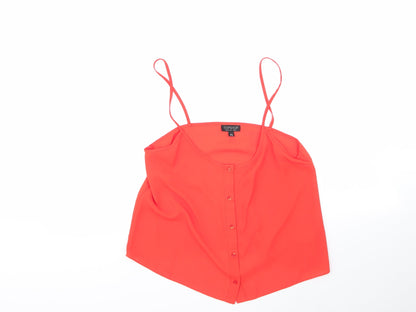 Womens UK Size 10 Topshop Orange Basic Blouse