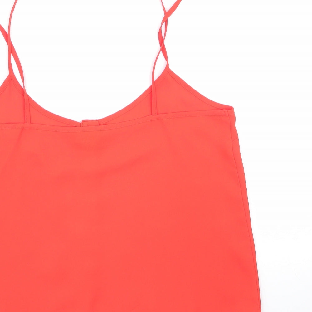 Womens UK Size 10 Topshop Orange Basic Blouse