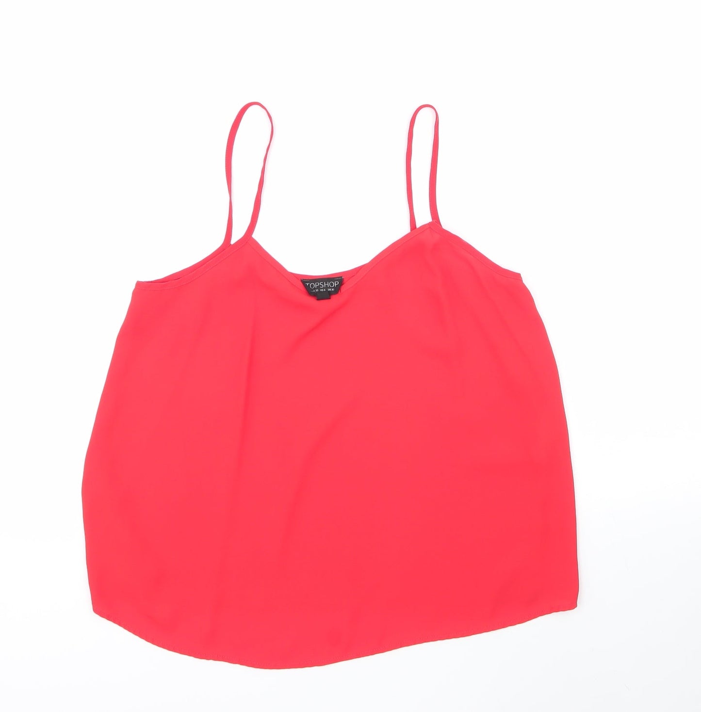 Womens UK Size 10 Topshop Red Basic Blouse