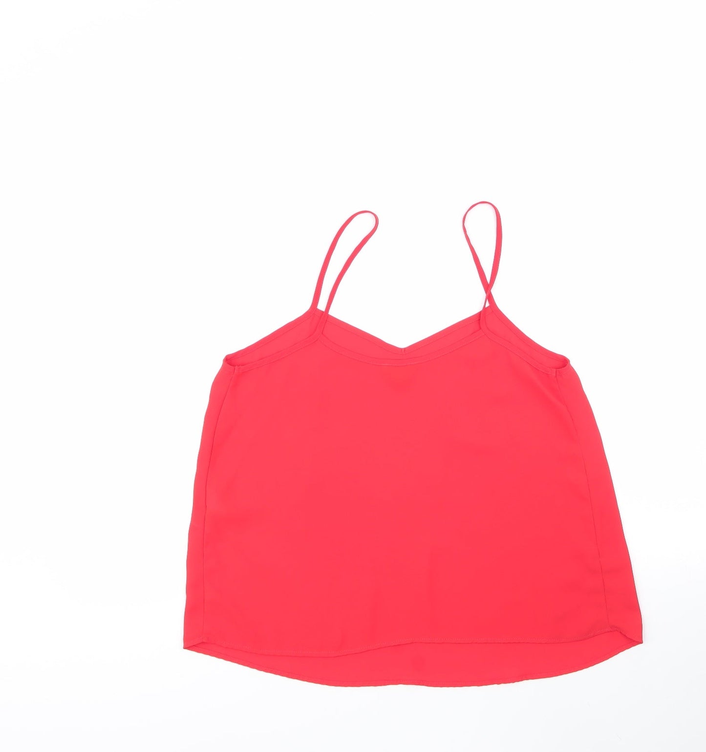 Womens UK Size 10 Topshop Red Basic Blouse
