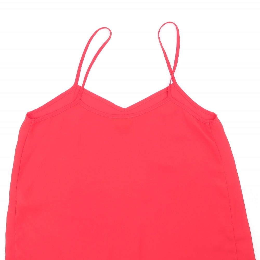 Womens UK Size 10 Topshop Red Basic Blouse