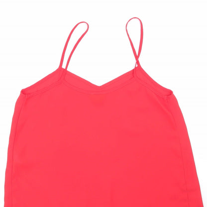 Womens UK Size 10 Topshop Red Basic Blouse