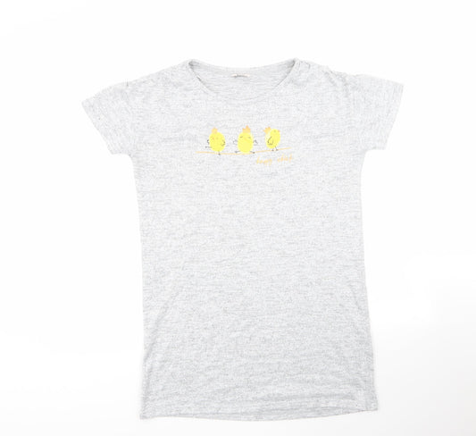 TU Womens Grey Geometric Polyester Jumper Dress  Size 12  Round Neck