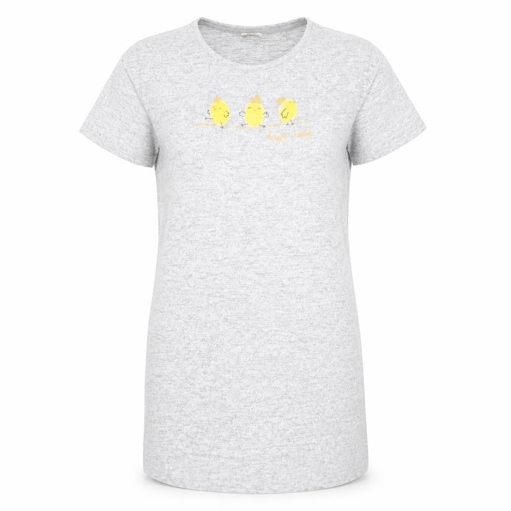 Front view of Tu women’s grey geometric polyester jumper dress, size UK 12, round neck
