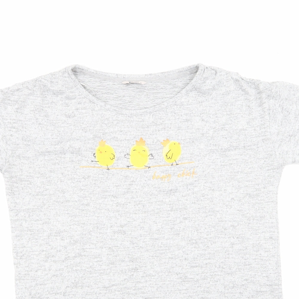 TU Womens Grey Geometric Polyester Jumper Dress  Size 12  Round Neck