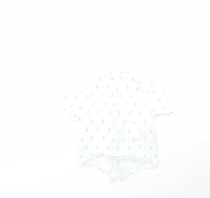 Matalan Boys Multicoloured Geometric 100% Cotton Basic Button-Up Size 4-5 Years Collared  - palm trees