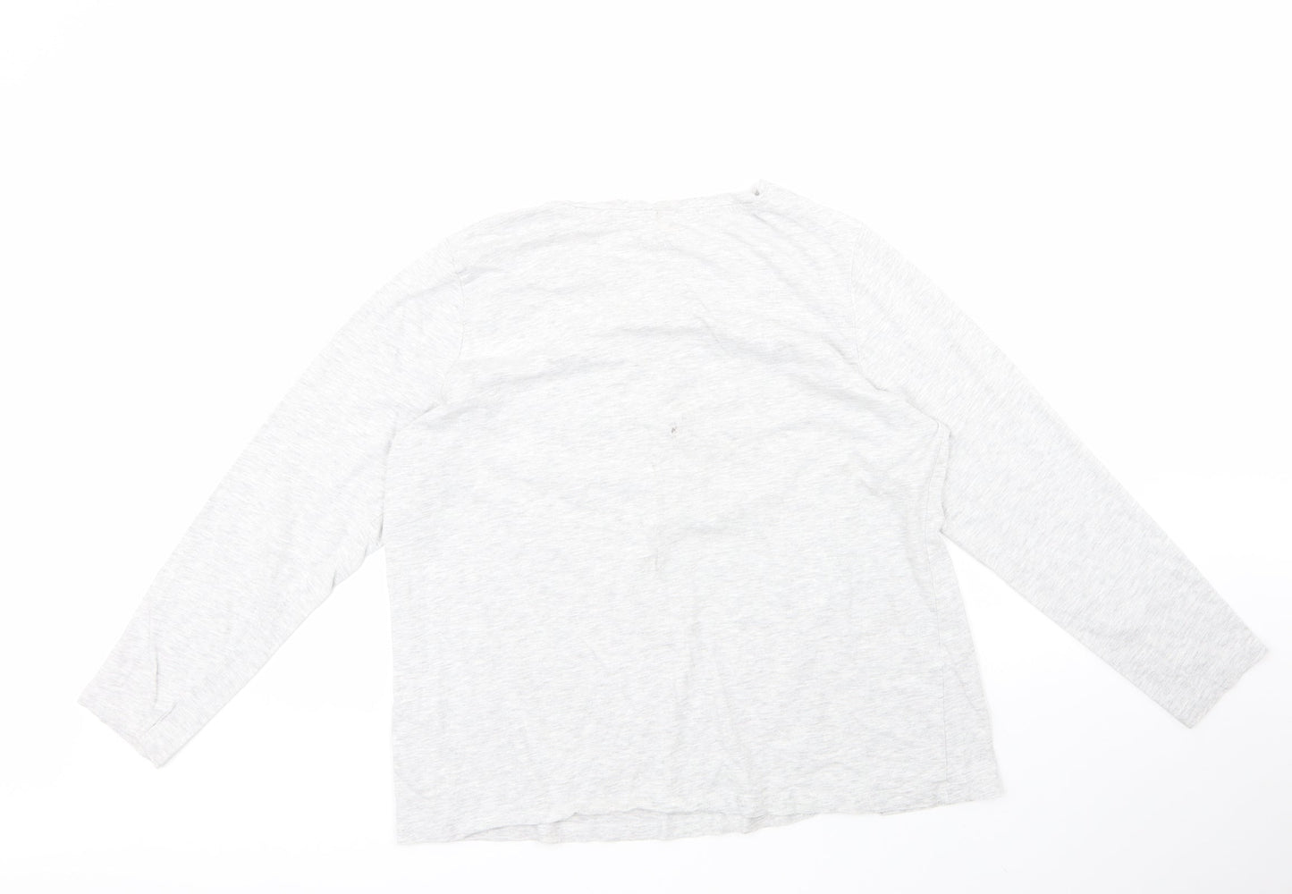 pretty Womens Grey Geometric Cotton Top Pyjama Top    - CHRISMTAS