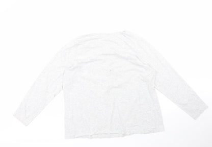 pretty Womens Grey Geometric Cotton Top Pyjama Top    - CHRISMTAS